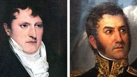 Belgrano y San Martín, los máximos próceres de la historia argentina.