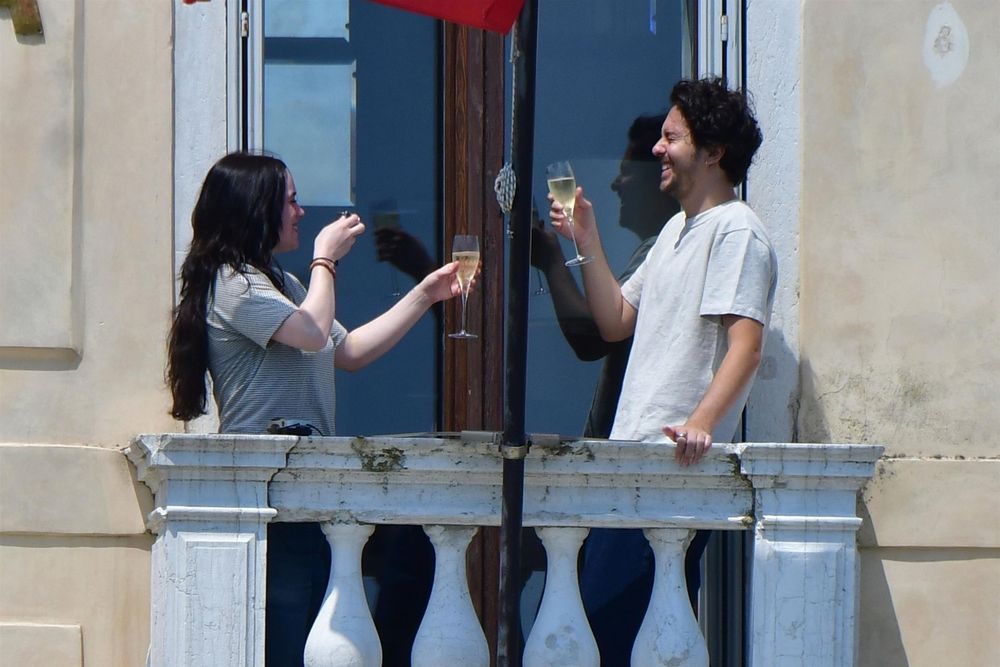 Billie Eilish and Nat Wolff in Venice.