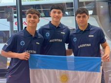 Hockey Patín. Bautista Pascual, Valentín Funes y Lucas Sottano. Los tres mendocinos integrantes de la Selección Argentina masculina