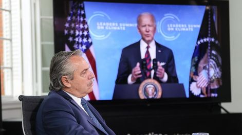 Los Andes | El presidente Alberto Fernández diserta en la Cumbre de Cambio Climático, tras ser invitado por su par estadounidense Joe Biden. (Presidencia)