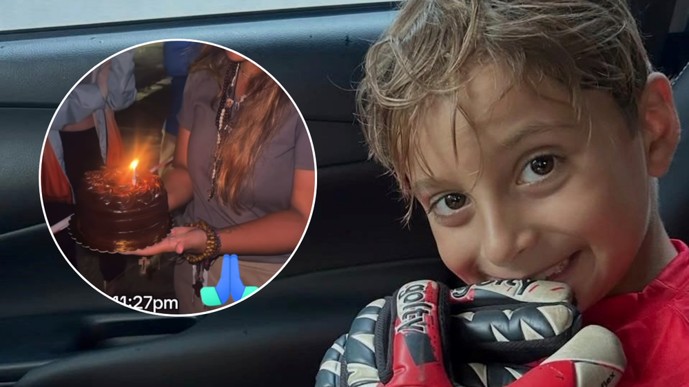 El emotivo cumpleaños de Lucas Gámez: su familia le llevó una torta al edificio derrumbado donde continúa desaparecido.