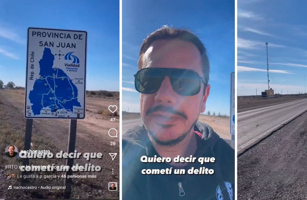 EL policía pretendía quedarse con el carnet del periodista y hacerle una multa de $45.000. Foto Captura: Instagram/@nachocastro