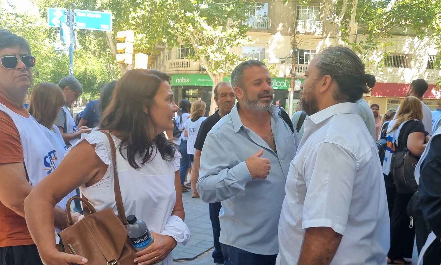 Carina Sedano, titular del SUTE; y Gustavo Correa, secretario gremial. El Gobierno provincial comienza las negociaciones paritarias del año. 