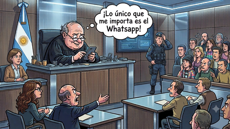 Hay juec@s en Berlín se llamaba un grupo de Whatsapp de magistrados mendocinos que provocó una gran polémica (imagen de IA creada por Gemini).