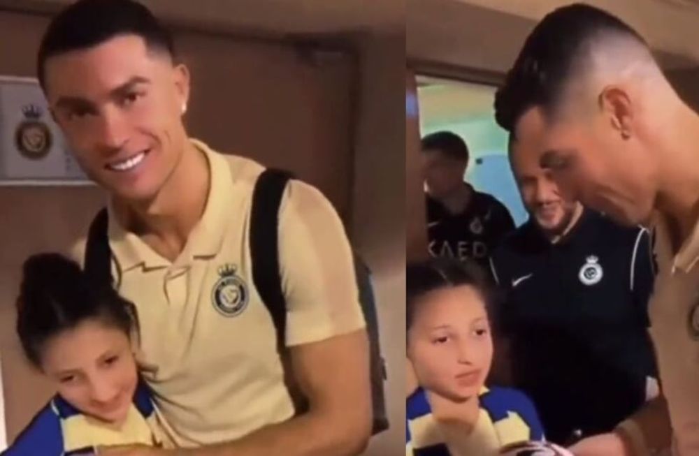 “Soy tu mayor fan. Estoy aquí solo por ti. Te amo aunque no te vea”, fueron las palabras que la niña le dijo al futbolista. Gentileza: TV Azteca.