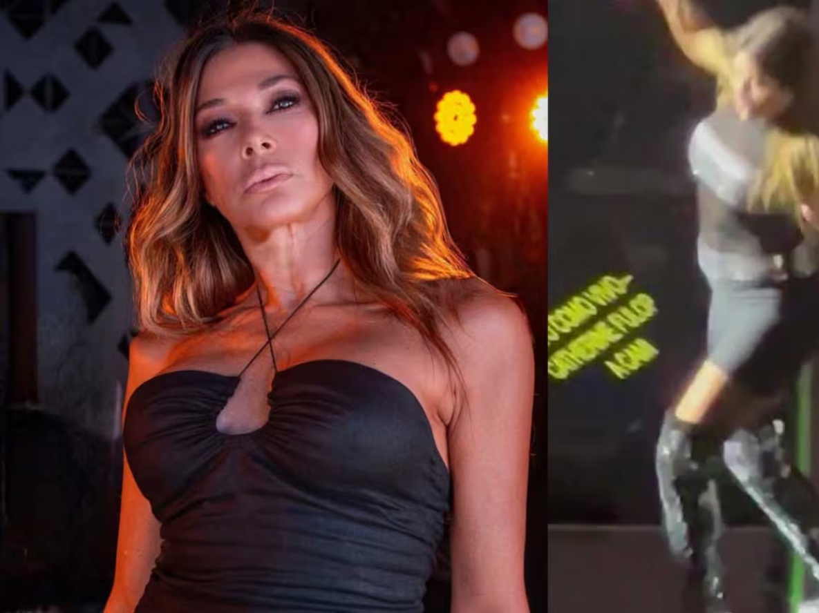 Catherine Fulop sufrió un accidente en pleno show.