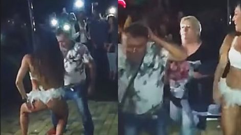 Video: decidió bailar con una stripper, pero le costó caro cuando apareció su esposa