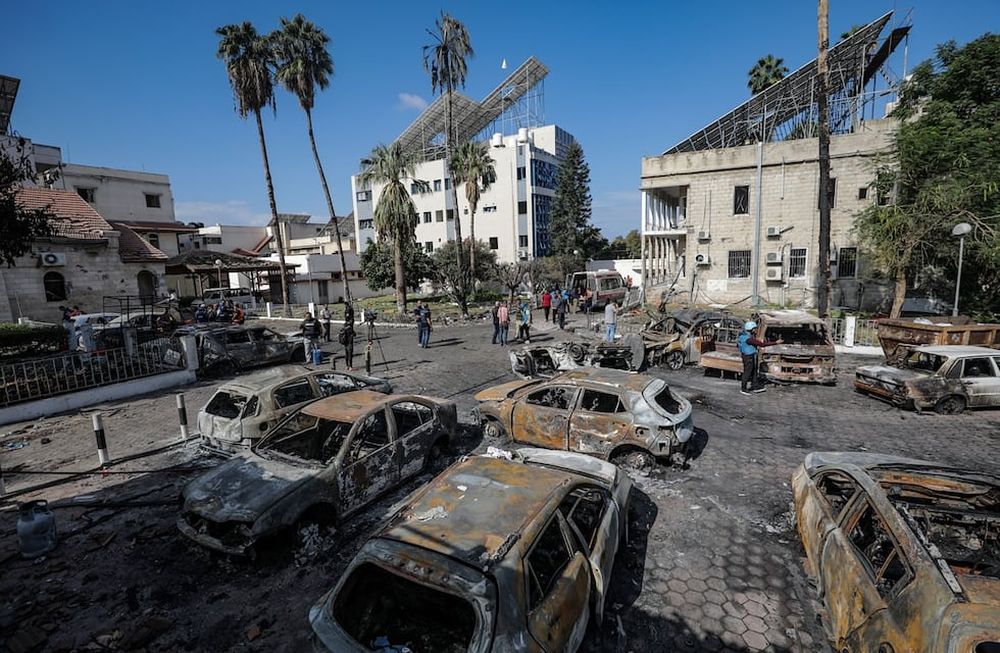 Una explosión en un hospital de Gaza dejó 500 muertos. Israel se despegó de la responsabilidad y culpó a la Yihad islámica. (EFE)