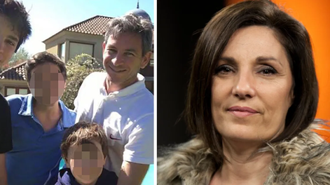 Pablo Ghisoni y sus tres hijos. Su exmujer, Andrea Vázquez.