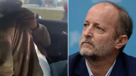 Reapareció Martín Insaurralde: fue grabado mientras salía de un edificio con el rostro tapado