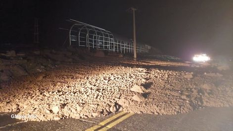 Aludes sobre la Ruta 7 bloquearon el corredor internacional. El Paso ya se abrió. Gentileza Gendarmería Nacional