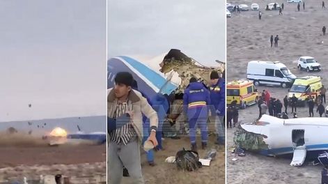 Los Andes | Los impresionantes videos del avión de Azerbaijan Airlines que se estrelló en Kazajistán