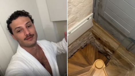 No encontró la ducha en el Airbnb y descubrió una cueva lujosa