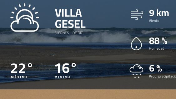 Pronóstico regional: así estará el tiempo en Villa Gesel