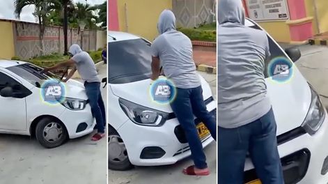 Una chica salió de un hotel alojamiento con su amante y afuera la estaba esperando su novio.