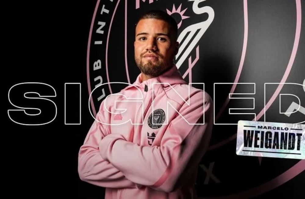 Marcelo Weigandt fue presentado oficialmente en Inter Miami, a préstamo desde Boca. / Gentileza.
