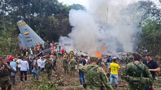 Tragedia con un avión de la Fuerza Aérea de Colombia: al menos 66 muertos