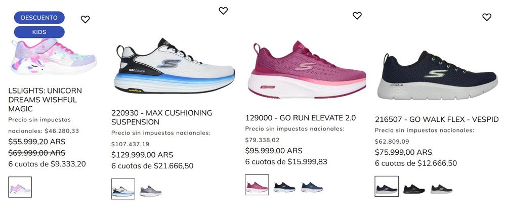 Arjantin'de Skechers spor ayakkabı fiyatları