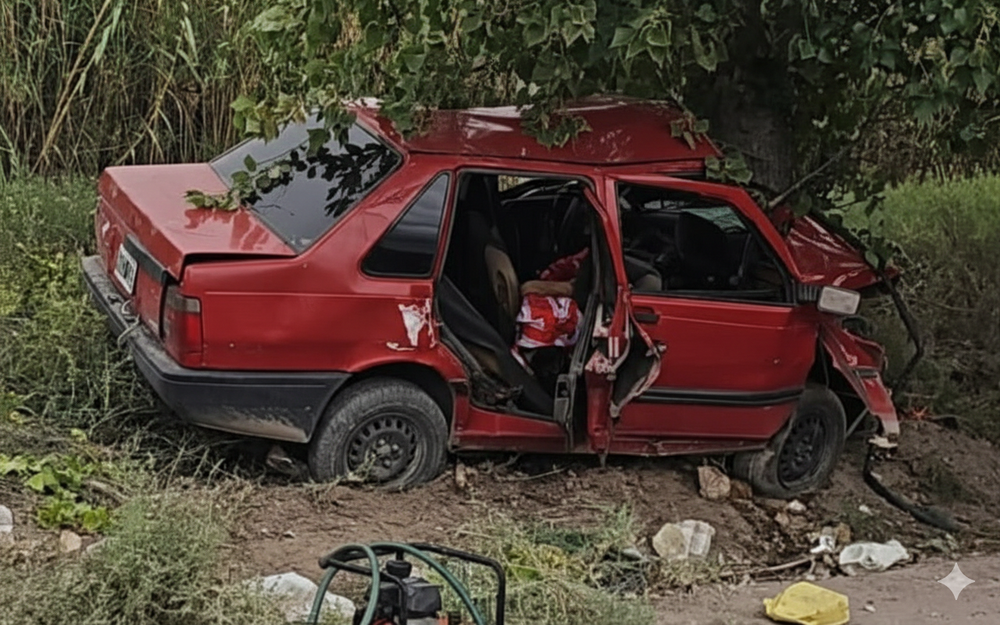 Tragedia en Junín: un hombre de 32 años murió tras chocar su auto contra un árbol