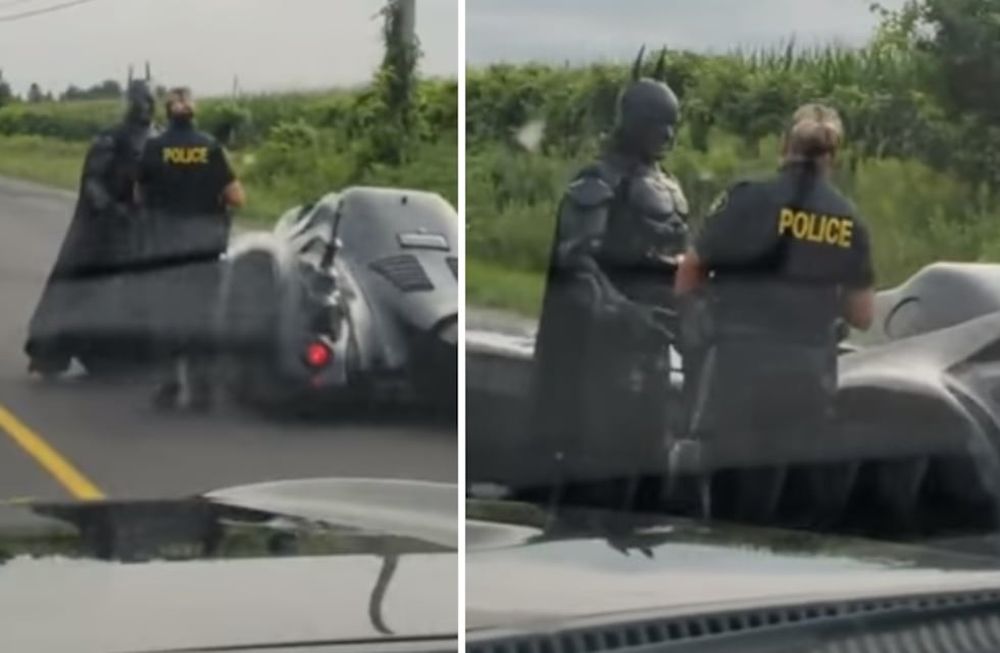 Mal día para Batman: lo detuvo la Policía en una autopista de Canadá