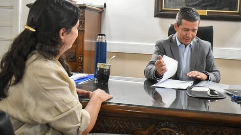 Andrés Lombardi, presidente de la Cámara de Diputados, hojea el proyecto de reforma de la Constitución que envió el Gobierno. Foto: Prensa Legislatura.