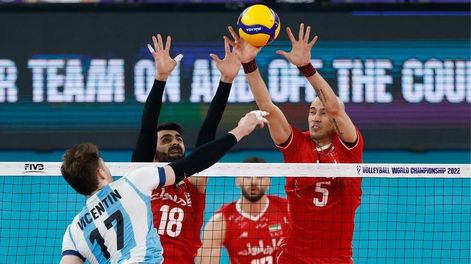 Argentina no pudo con Irán en el debut del Mundial de Voley. / Gentileza.