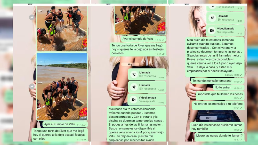 Los chats entre Mauro Icardi y Wanda Nara. Fuente: Instagram