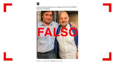 Es falso que esta foto de Máximo Kirchner lo muestra con Diego Spagnuolo: está junto al periodista Jorge Lafauci