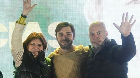 Los Andes | Ignacio Torres, el gobernador electo de Chubut, junto a Patricia Bullrich y Horacio Rodríguez Larreta.