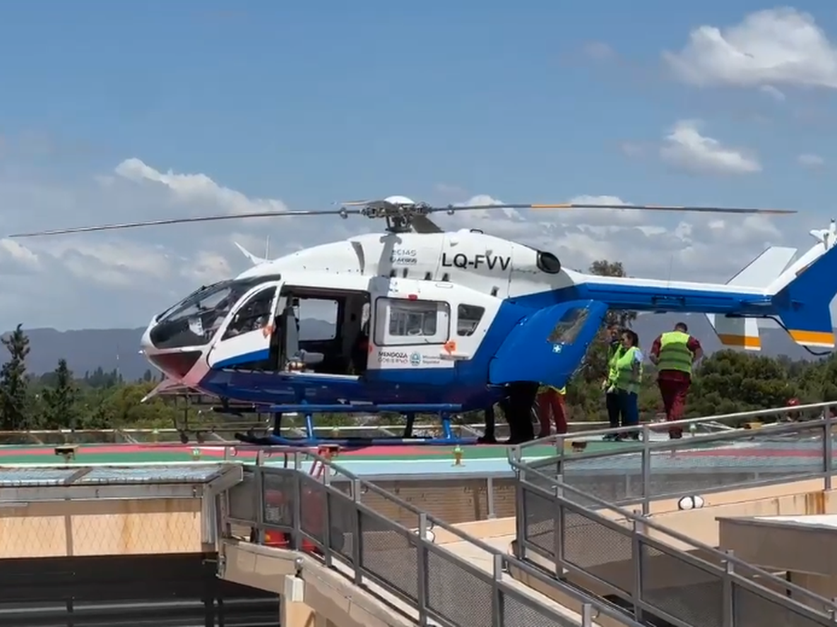 Un bebé tuvo que ser trasladado en helicóptero desde San Rafael hasta el hospital Notti