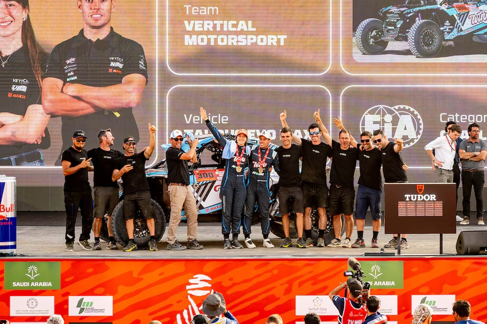 Podio. El matrimonio cordob&eacute;s integrado por Nicol&aacute;s Cavigliasso&nbsp;y&nbsp;Valentina Pertegarini, lograron terminar terceros en la categor&iacute;a Challenger (prototipos de veh&iacute;culos UTV).