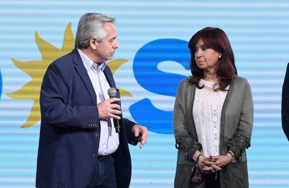 Cristina Fernández de Kirchner y Alberto Fernández tras la derrota del Frente de Todos en las PASO.