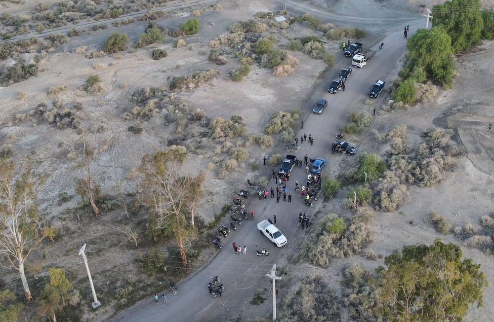 Las picadas ilegales fueron desactivadas en Las Heras. Drones de la Policía sobrevolaron la zona | Foto: Ministerio de Seguridad y Justicia.