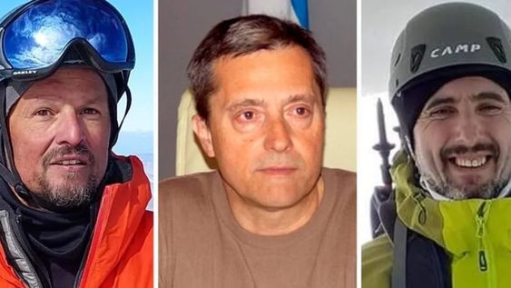 De izquierda a derecha: el guía mendocino Ignacio Lucero, el intendente de General San Martín, Raúl Espir, y el escribano Sergio Berardo. Gentileza: ADNSUR.