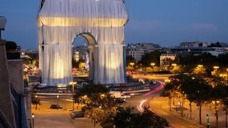 Los Andes | El Arco del Triunfo, envuelto: el proyecto póstumo de Christo en París. Foto: Matthias Koddenberg. Gentileza / El Cultural