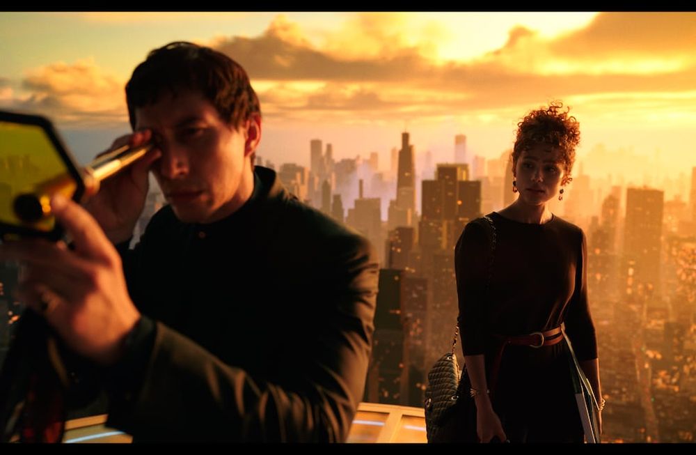 Esta imagen proporcionada por Lionsgate muestra una escena de la película Megalopolis. (Lionsgate via AP)