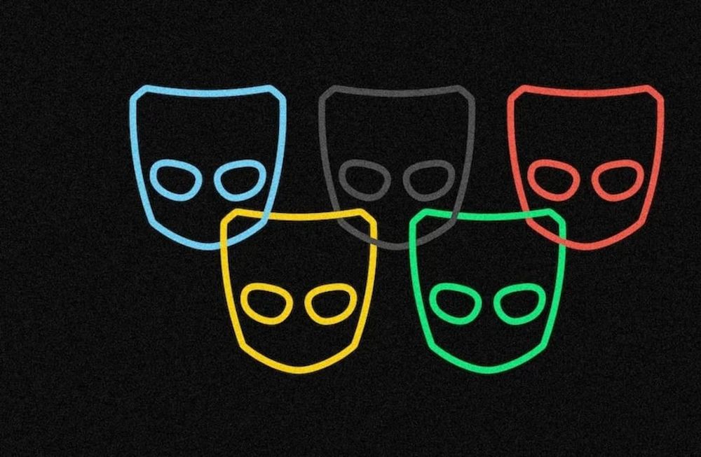 El logo de Grindr en homenaje a los Juegos Olímpicos.