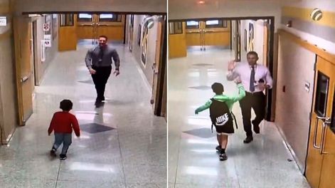 Un director escolar se volvió viral en redes sociales por su carisma.