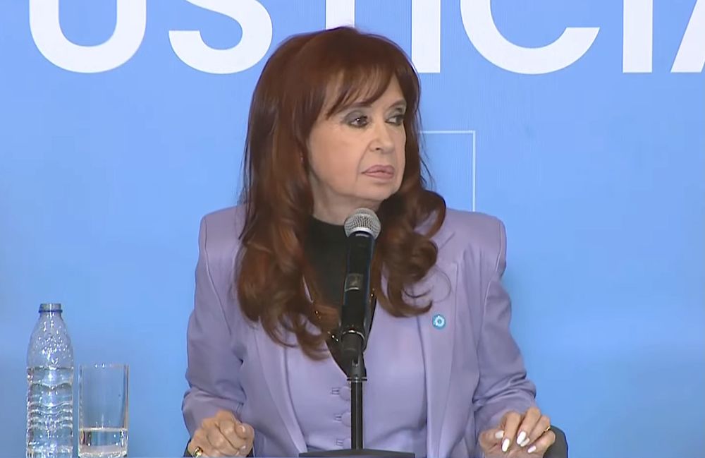 Cristina Kirchner en la sede del PJ Nacional