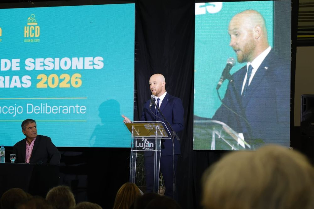 El intendente de Luj&aacute;n de Cuyo, Esteban Allasino, en las sesiones de las apertura ordinarias 2026.