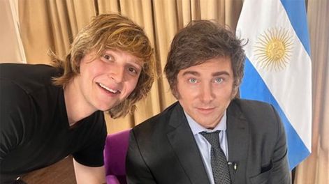 Iñaki Gutiérrez y el presidente Javier Milei (X).