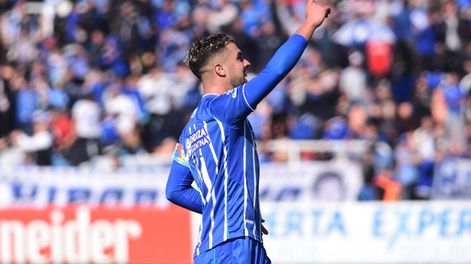 Los Andes | El Tomba es puntero: Godoy Cruz le dio vuelta el partido a Lanús y sueña con todo.  Martin Ojeda delantero de Godoy Cruz Foto; Mariana Villa / Los Andes