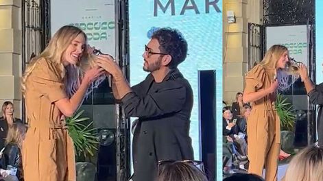 Una modelo tuvo un insólito accidente con un drone en pleno desfile. / Foto: captura de video