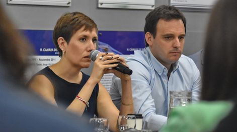 Jimena Latorre, ministra de Energía, expuso en el plenario de comisiones del proyecto Distrito Minero Malargüe Occidental II. Foto: Prensa Legislatura.&nbsp;