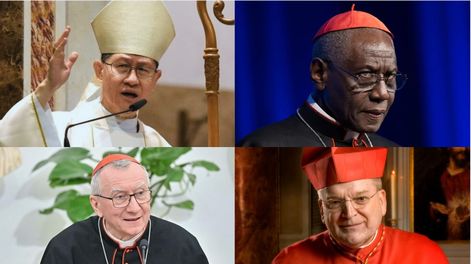 Cónclave: los candidatos a suceder al papa Francisco tras su muerte. De izq. a der. y de arr. a aba.: Luis Antonio Tagle, Robert Sarah, Pietro Parolin y Raymond Burke