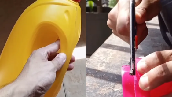 Un jardinero mostró como transformar una botella de lavandina para dar solución al jardín.&nbsp;