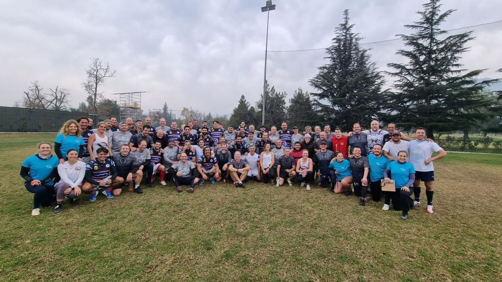 Integrantes de varios de los equipo de rugby que compitieron en el certamen.
