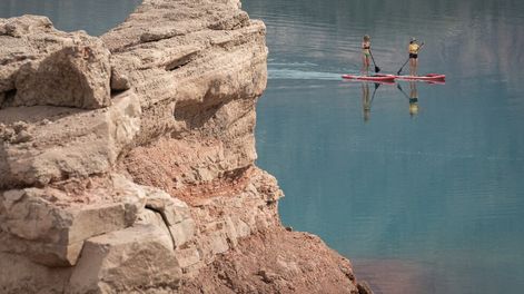Los Andes | Crisis Hídrica. Por la sequía, la falta de nevadas y lluvia el Dique Potrerillos en la provincia de Mendoza se encuentra al 60% de su capacidad máxima.Foto: Ignacio Blanco / Los Andes