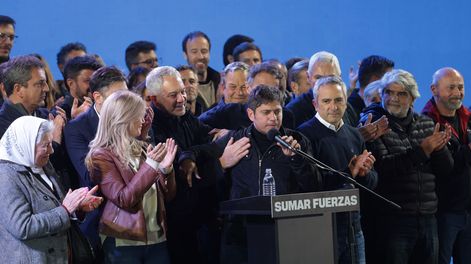 Axel Kicillof habló tras el triunfo del peronsimo en las elecciones bonaerenses donde la alianza peronista Fuerza Patria se impuso hoy por más de 13 puntos sobre La Libertad Avanza (LLA) al cosechar 46,96% de los votos contra 33,85%, respectivamente, con el 86,71% de las mesas escrutadas oficialmente.