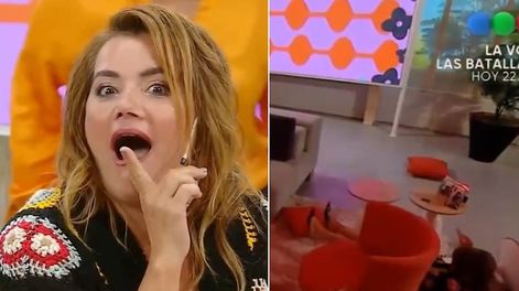 Nancy Pazos fue viral porque se cayó en vivo y casi se le vio todo.